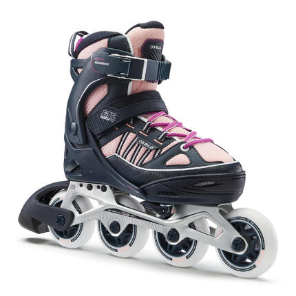 Patines Línea Niños Oxelo Roller Fitness Fit 5 Rosa Negro