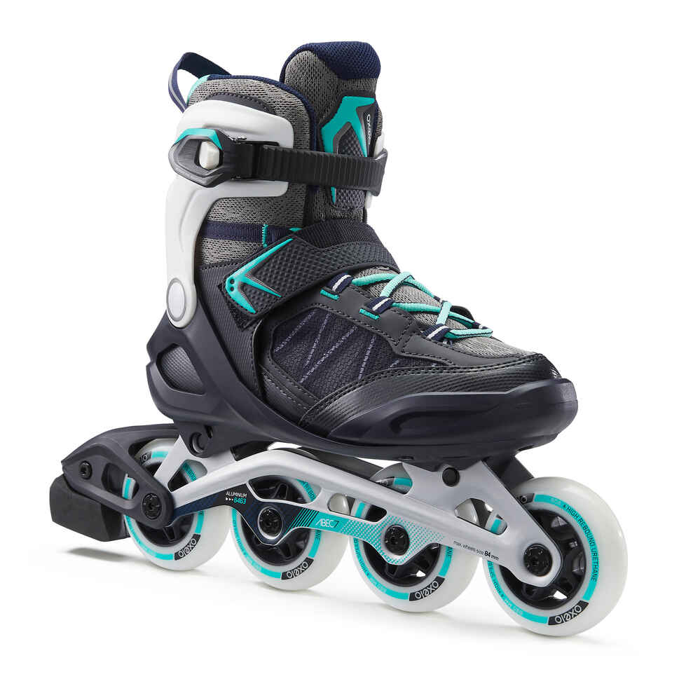 Inline Skates Inliner Fitness FIT 500 Damen Peppermint OXELO DECATHLON