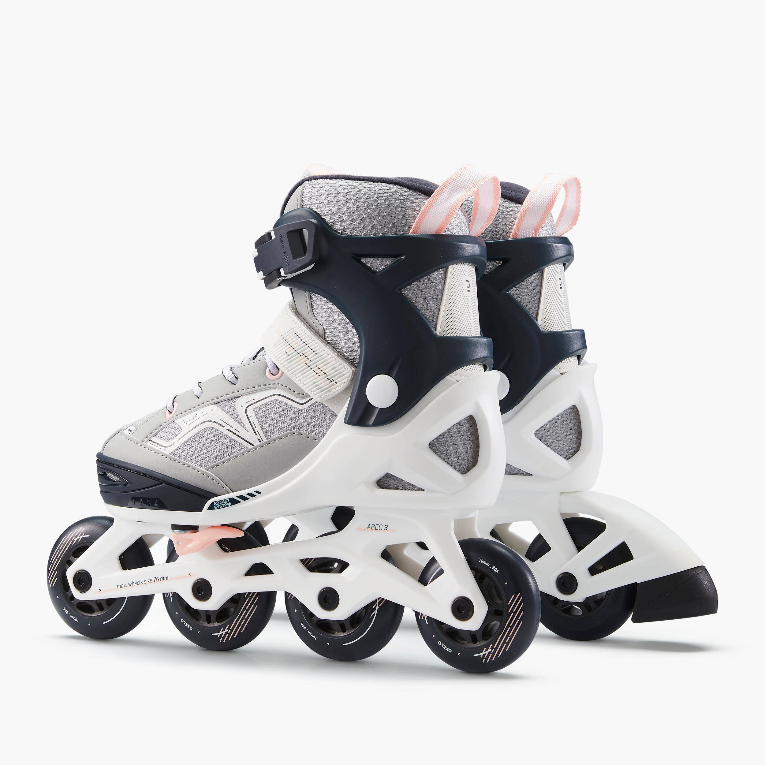 Kids Skating Shoes Inline Fit 3 Grey -  4