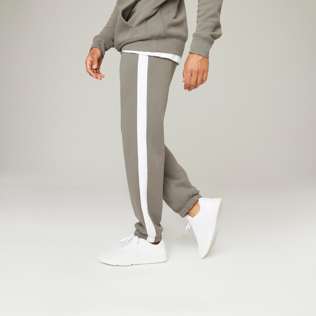 Fleecy Fitness Jogging Bottoms with side stripes