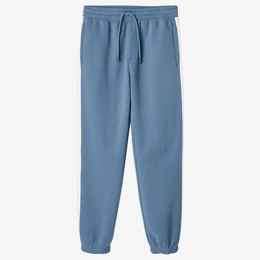 Men's Fitness Synthetic Straight-Cut Jogging Bottoms - Storm Blue