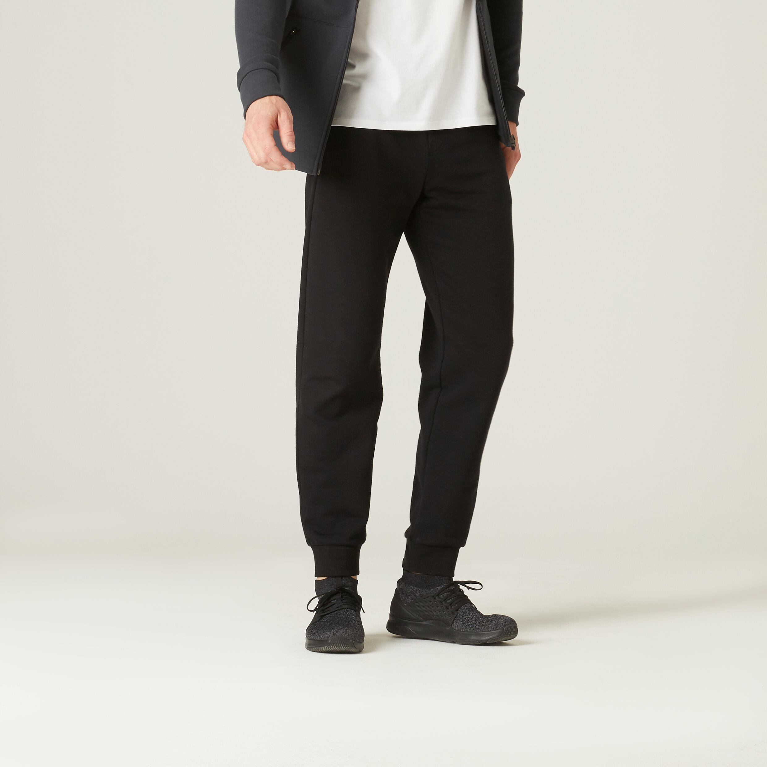 Pantalón jogger fitness hombre mayoritariamente algodón corte recto - 500  DOMYOS | Decathlon