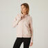 Women's Cotton Gym Hoodie Zip Jacket 500 - Light Pink