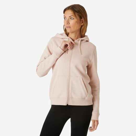 
      Sweat Zippé à Capuche Fitness Femme - 500 rose
  