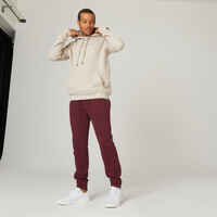 Fitness Slim-Fit Jogging Bottoms with Zip Pockets - Burgundy