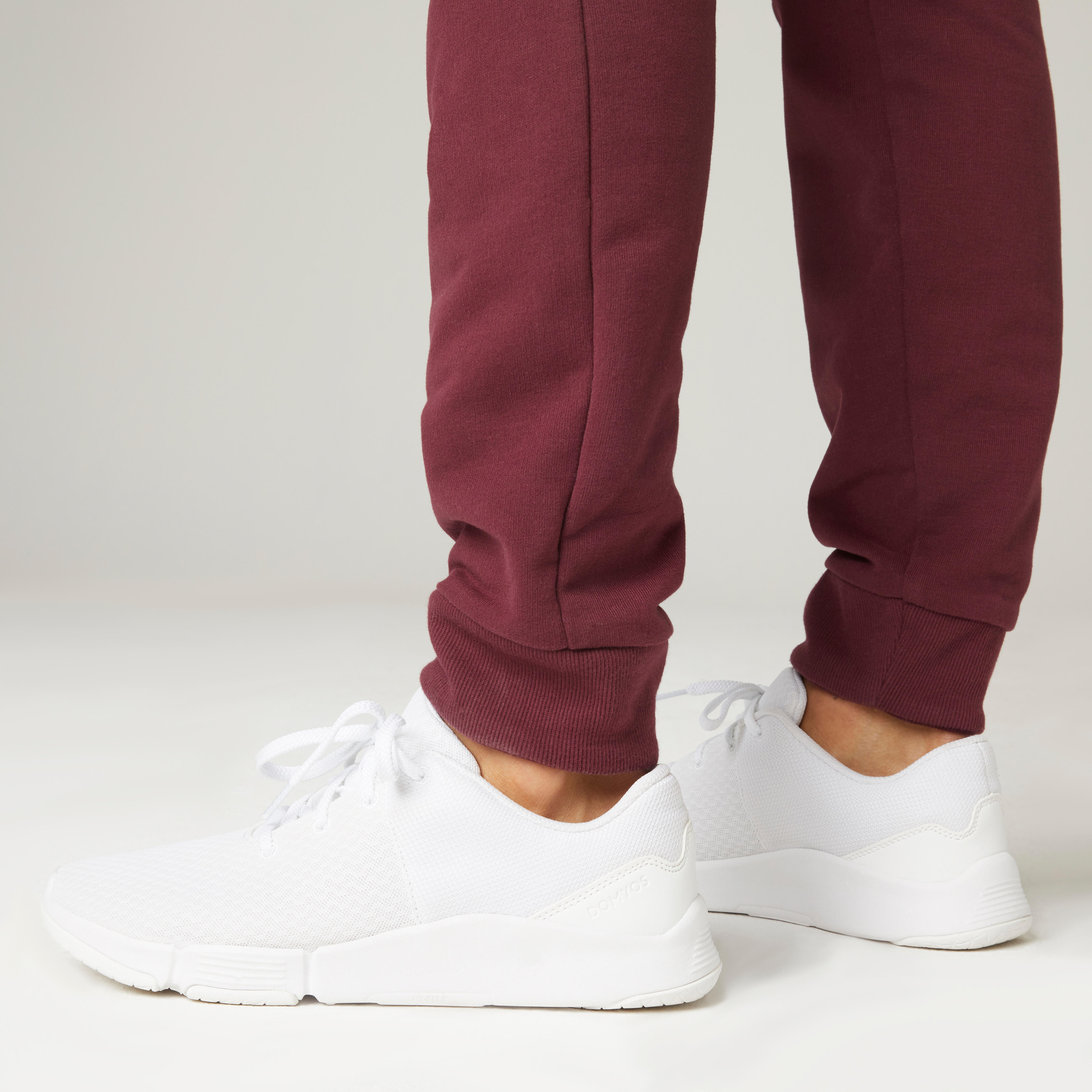 Fitness Slim Jogging Pants with zipped pockets Bordeaux