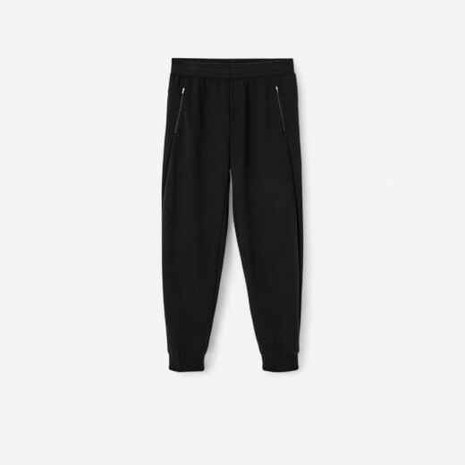 
      Pantalon jogging fitness homme coton majoritaire coupe droite - 500 noir
  