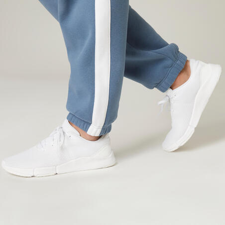 Брюки беговые для фитнеса синтетические прямого покроя мужские синие