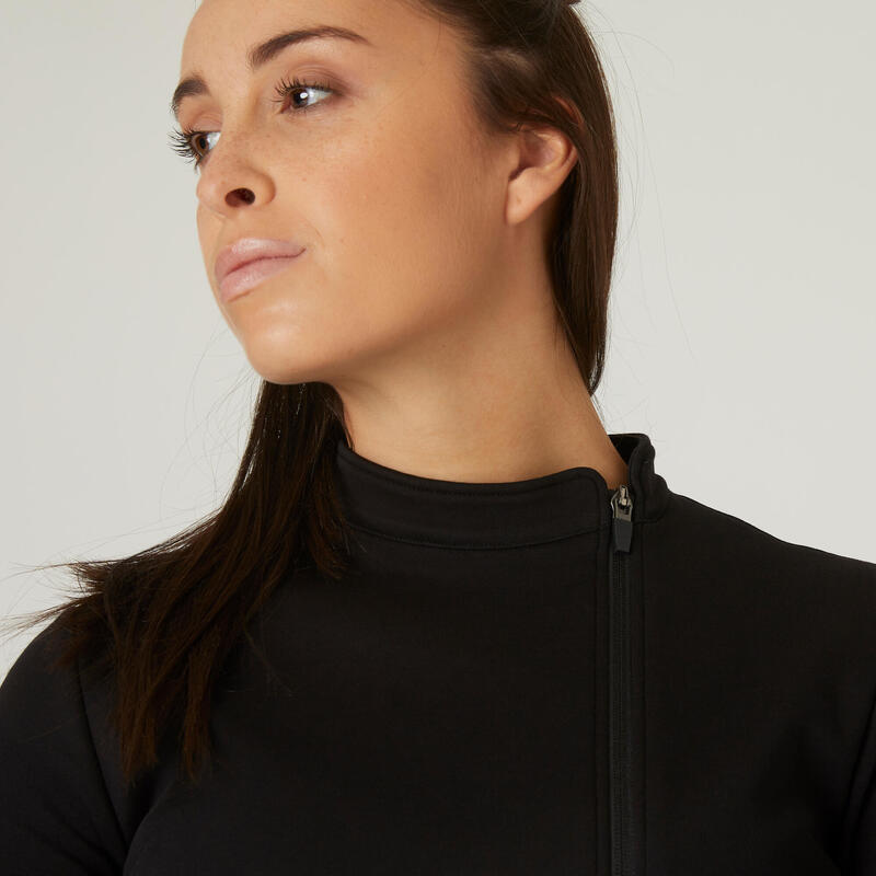 Sweat zippé fitness femme - 500 Spacer Noir