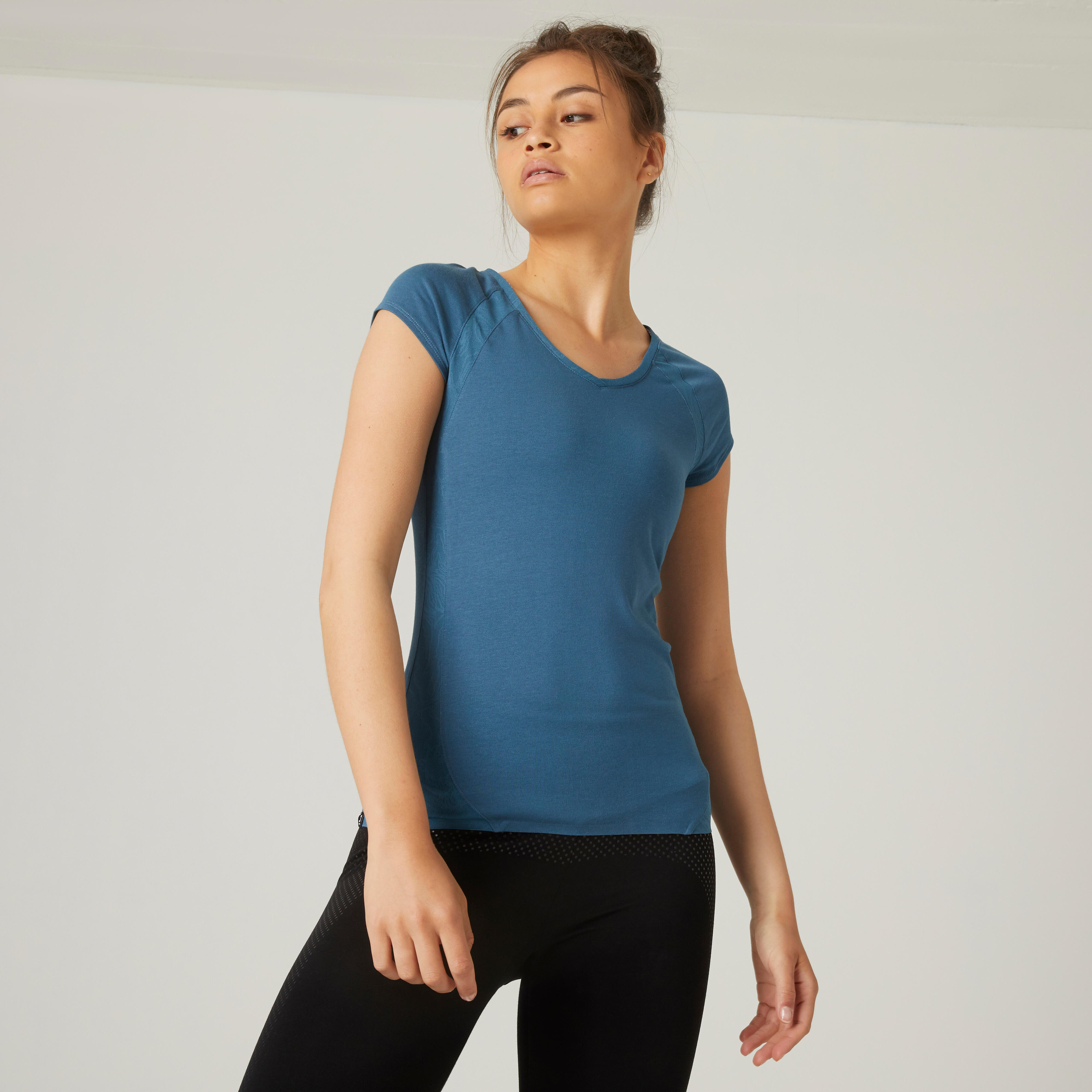 Women's Short-Sleeved Slim-Fit V-Neck 