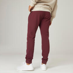 Pantaloni uomo fitness 500 slim misto cotone tasca con zip neri DOMYOS |  DECATHLON