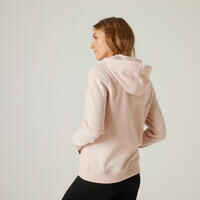 Women's Zip-Up Fitness Hoodie 500 - Pink