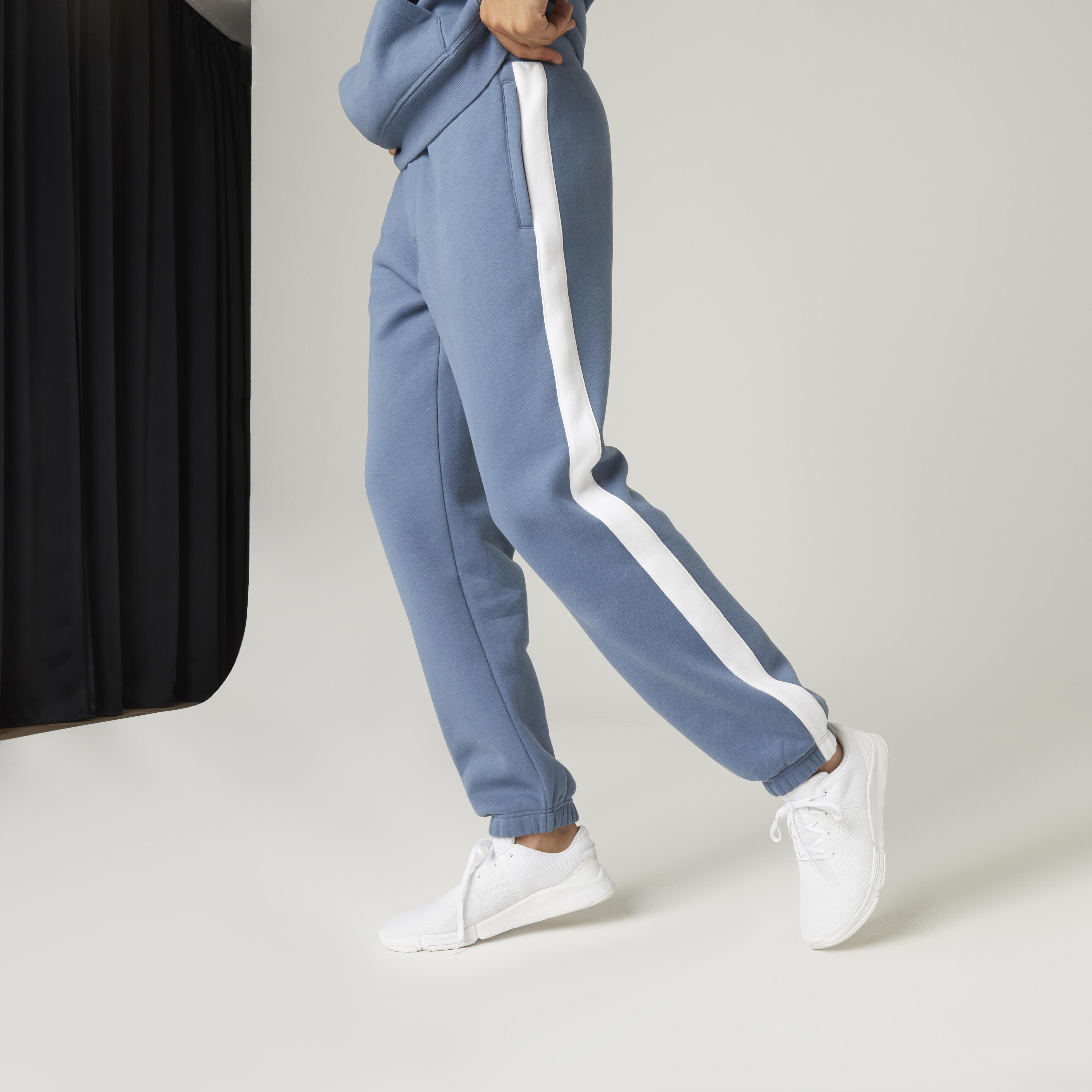 Men s Fitness Synthetic Straight Cut Jogging Bottoms Storm Blue