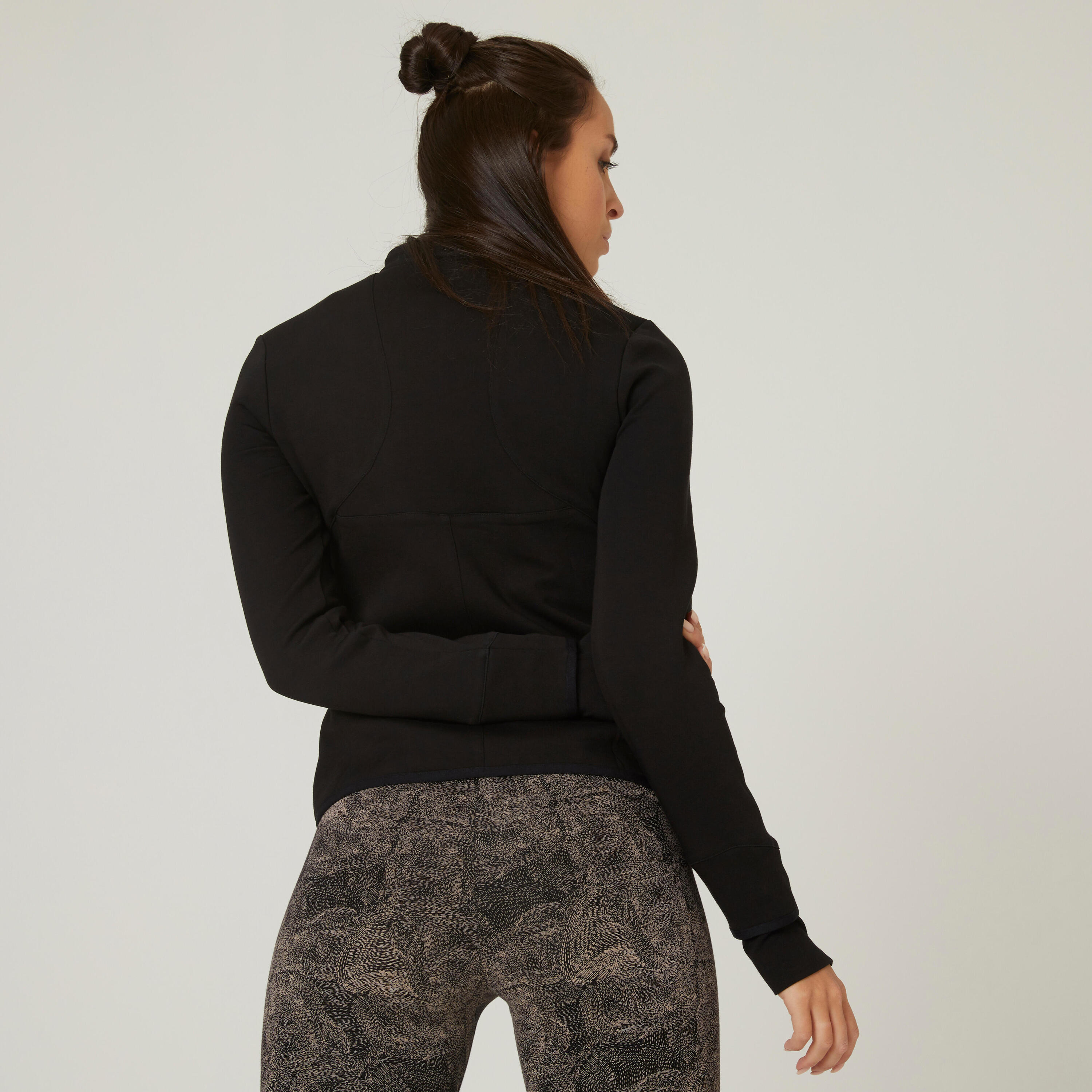 Women's Fitness Zip Sweatshirt 500 - Spacer Black 2/9