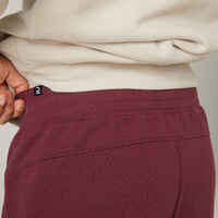 Fitness Slim-Fit Jogging Bottoms with Zip Pockets - Burgundy