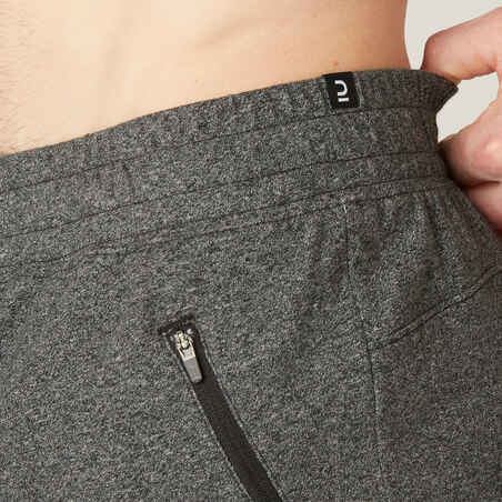 Short fitness pantalón corto chándal regular Hombre Domyos 520 gris oscuro