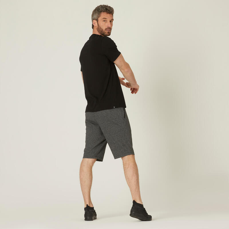 Fitnessshort voor heren 500 Essentials donkergrijs