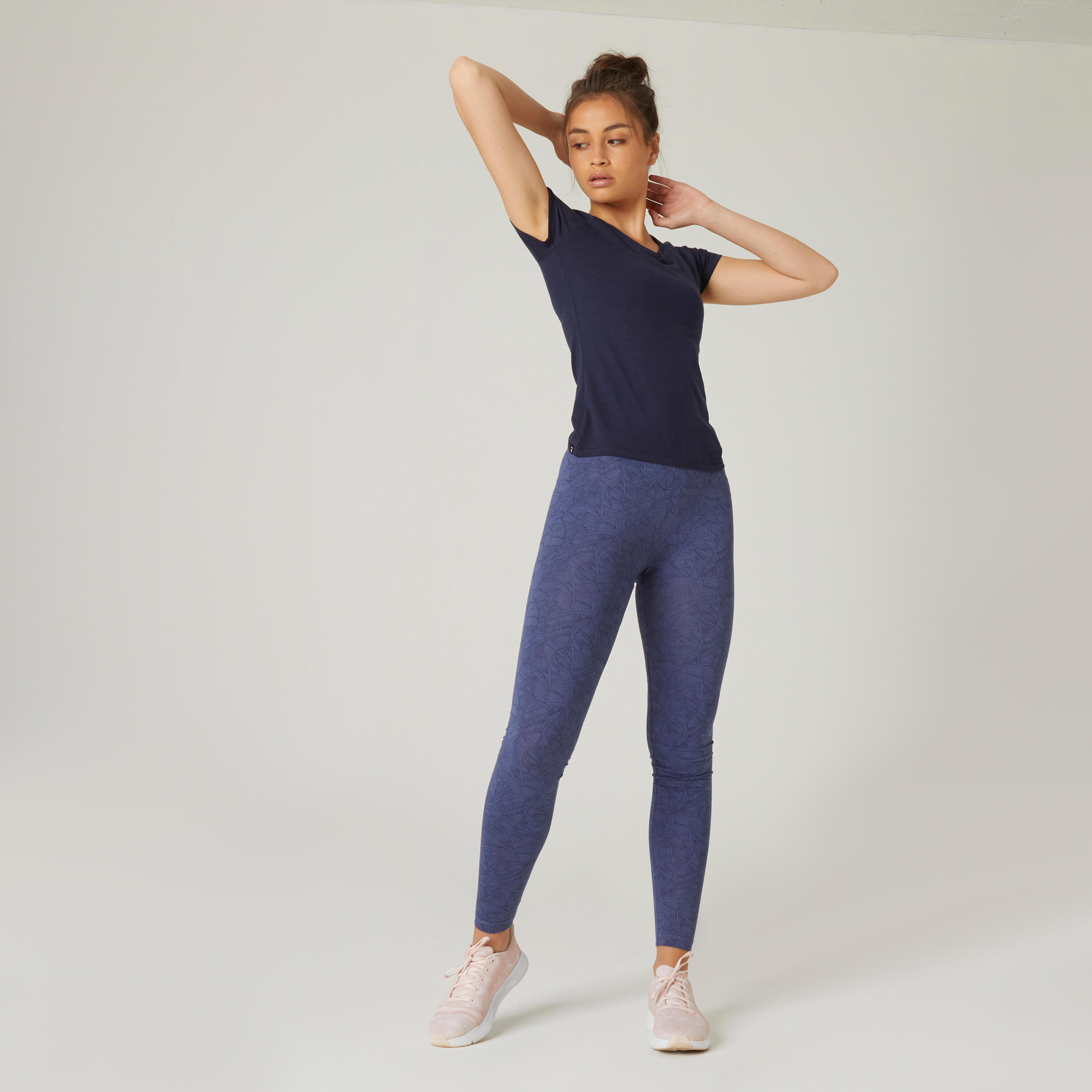 Women's Fitness V-Neck T-Shirt 500 - Navy Blue 2/8