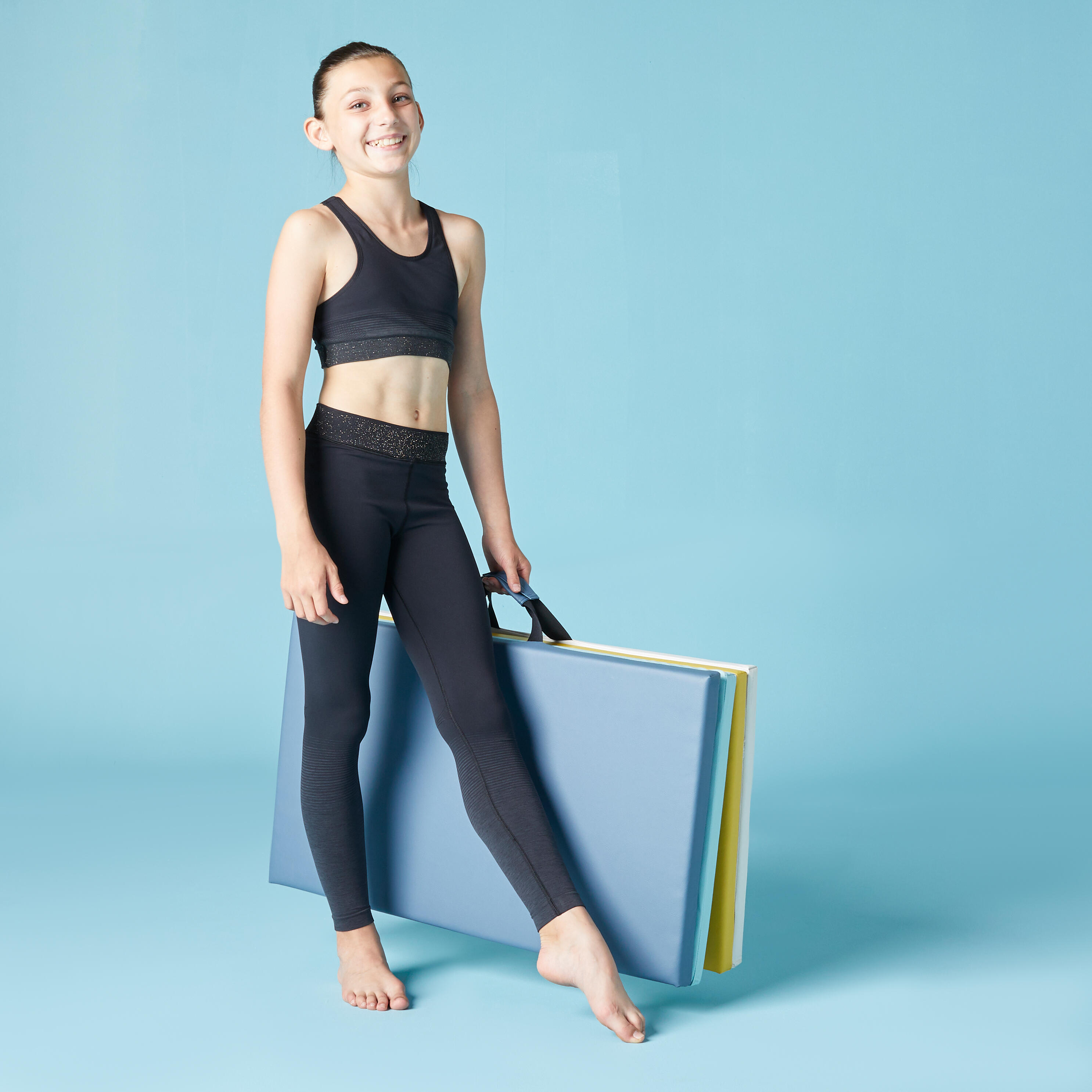 Girls' Gym Leggings 580 - Black/Dark 