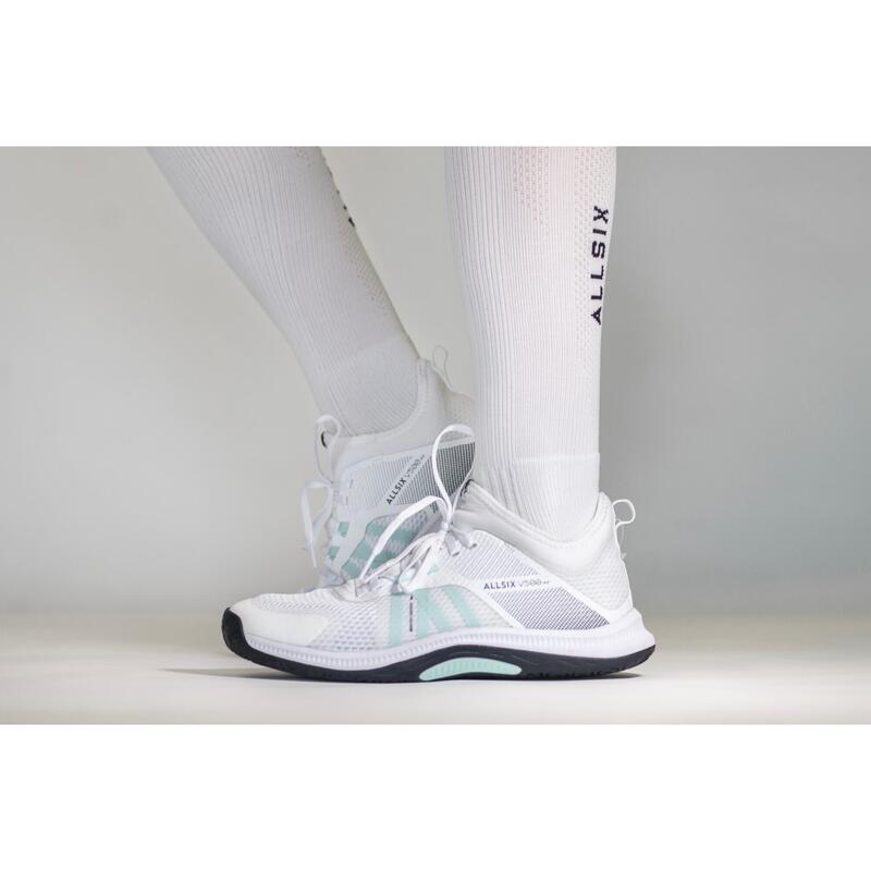 Chaussures de volley-ball FIT pour joueuses régulières, blanches et vert menthe
