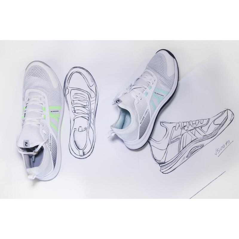 Chaussures de volley-ball FIT pour joueuses régulières, blanches et vert menthe