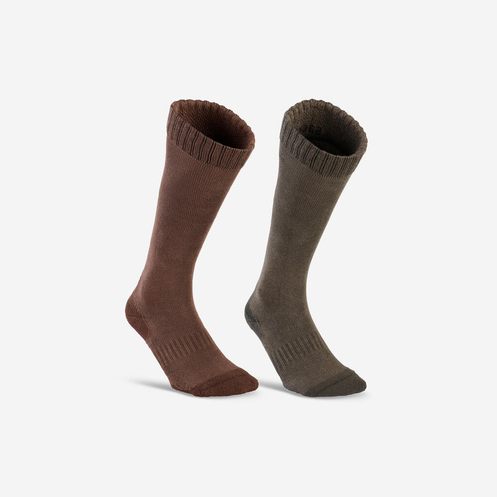 PACK OF 2 PAIRS OF BREATHABLE TALL HUNTING SOCKS ACT 100 BOOT
