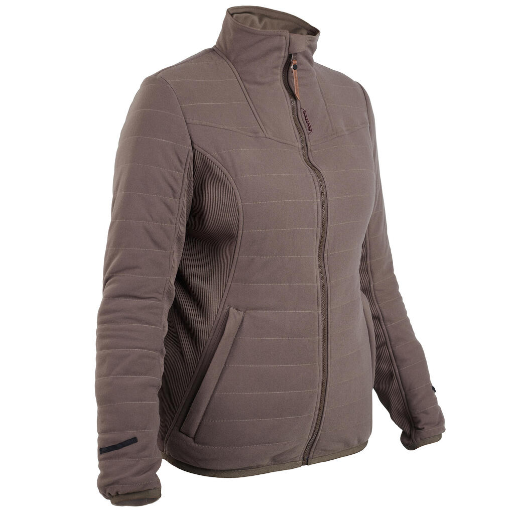 Jagdjacke 500 Damen 3-in-1 warm wasserdicht braun 