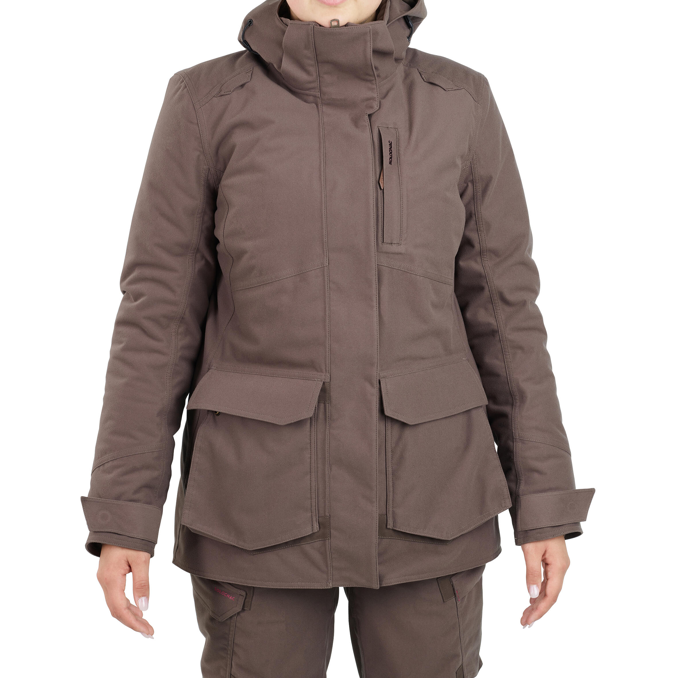 Women's Hunting Jacket 3-in-1 Warm Waterproof - 500 Brown - SOLOGNAC