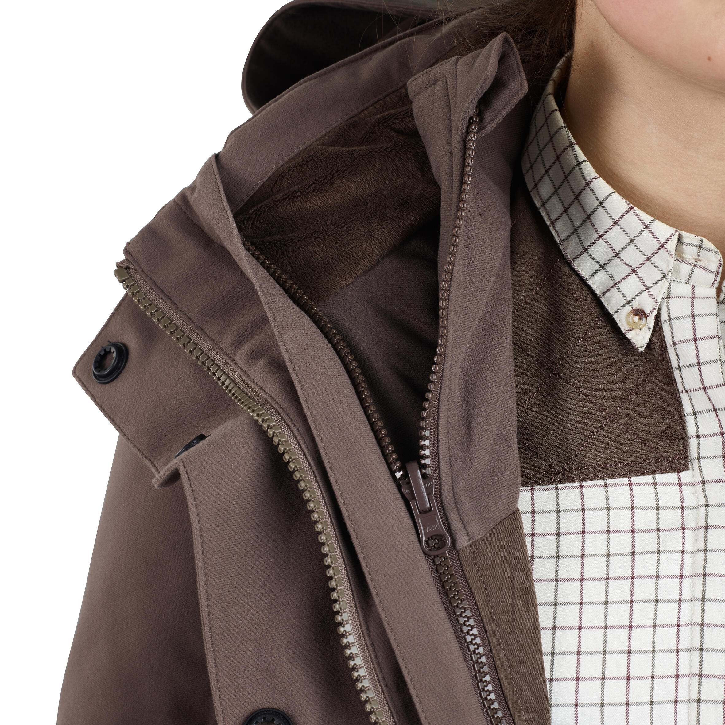Women's Hunting Jacket 3-in-1 Warm Waterproof - 500 Brown - SOLOGNAC