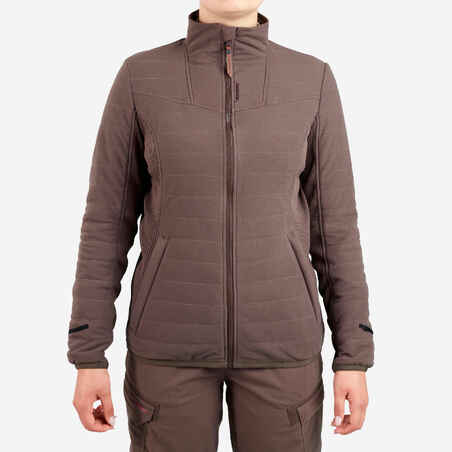 HUNTING WOMEN’S 3-IN-1 WARM WATERPROOF JACKET 500 - BROWN