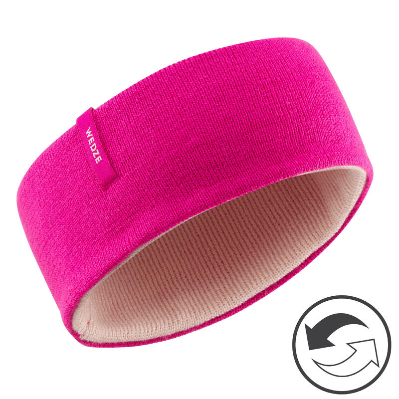 Kids Ski Headband Reverse Pink Pink