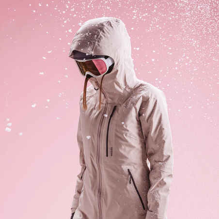 Chaqueta de esquí y nieve impermeable mujer Wedze FR 500 rosa claro