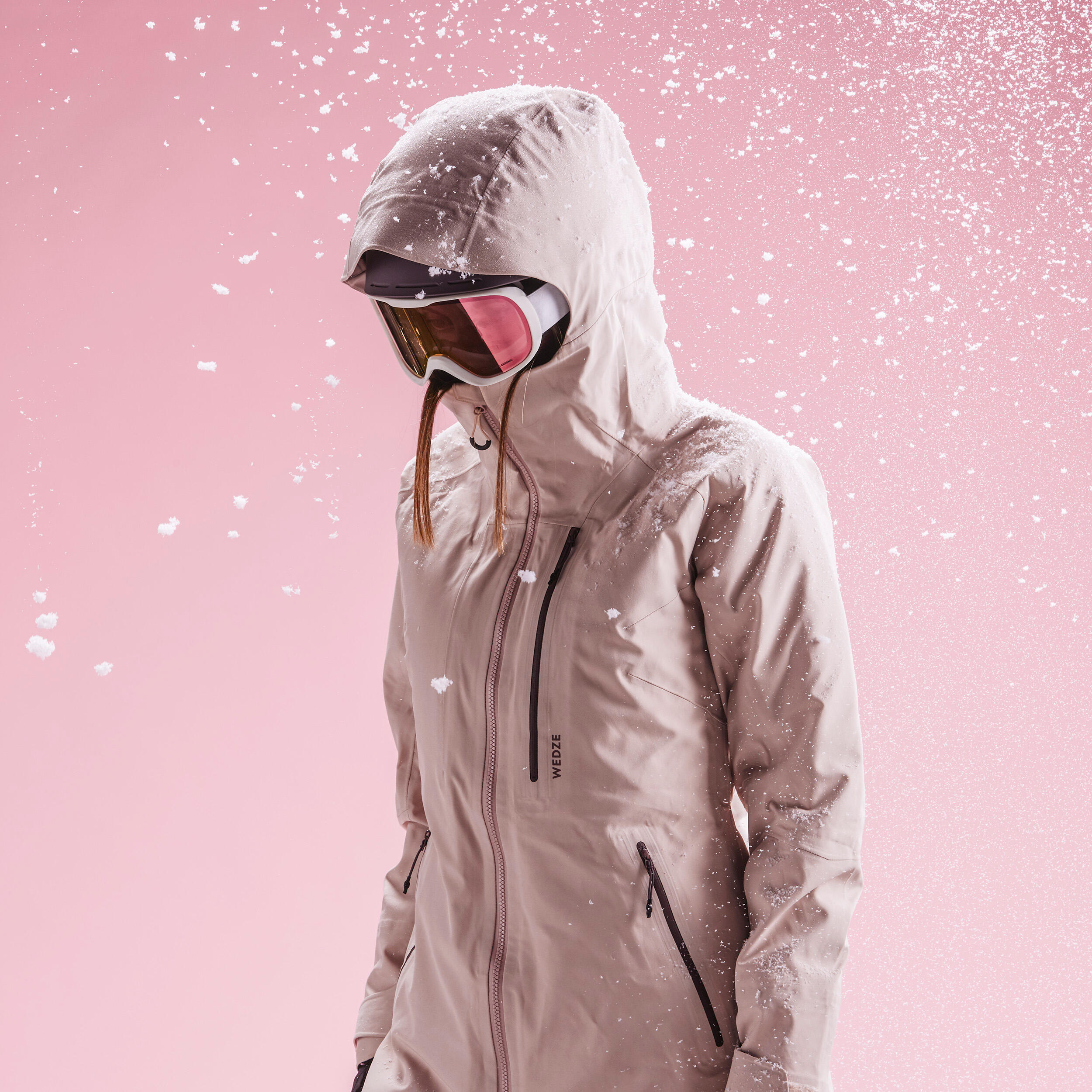 CHAQUETA SKI MUJER FR500 ROSADO CLARO - Decathlon