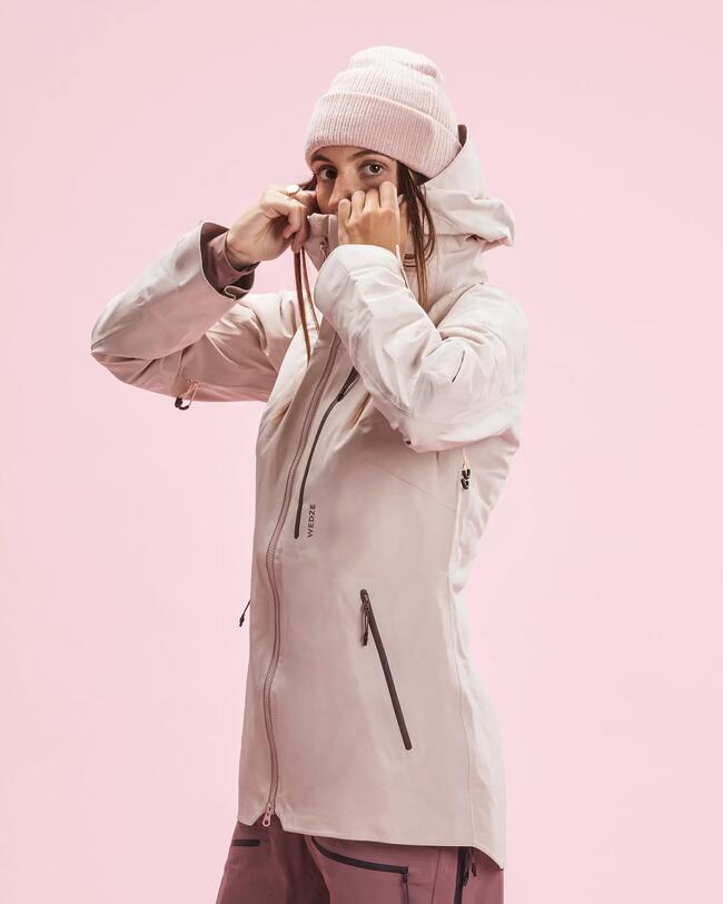WOMEN’S SKI JACKET FR 500 - PINK