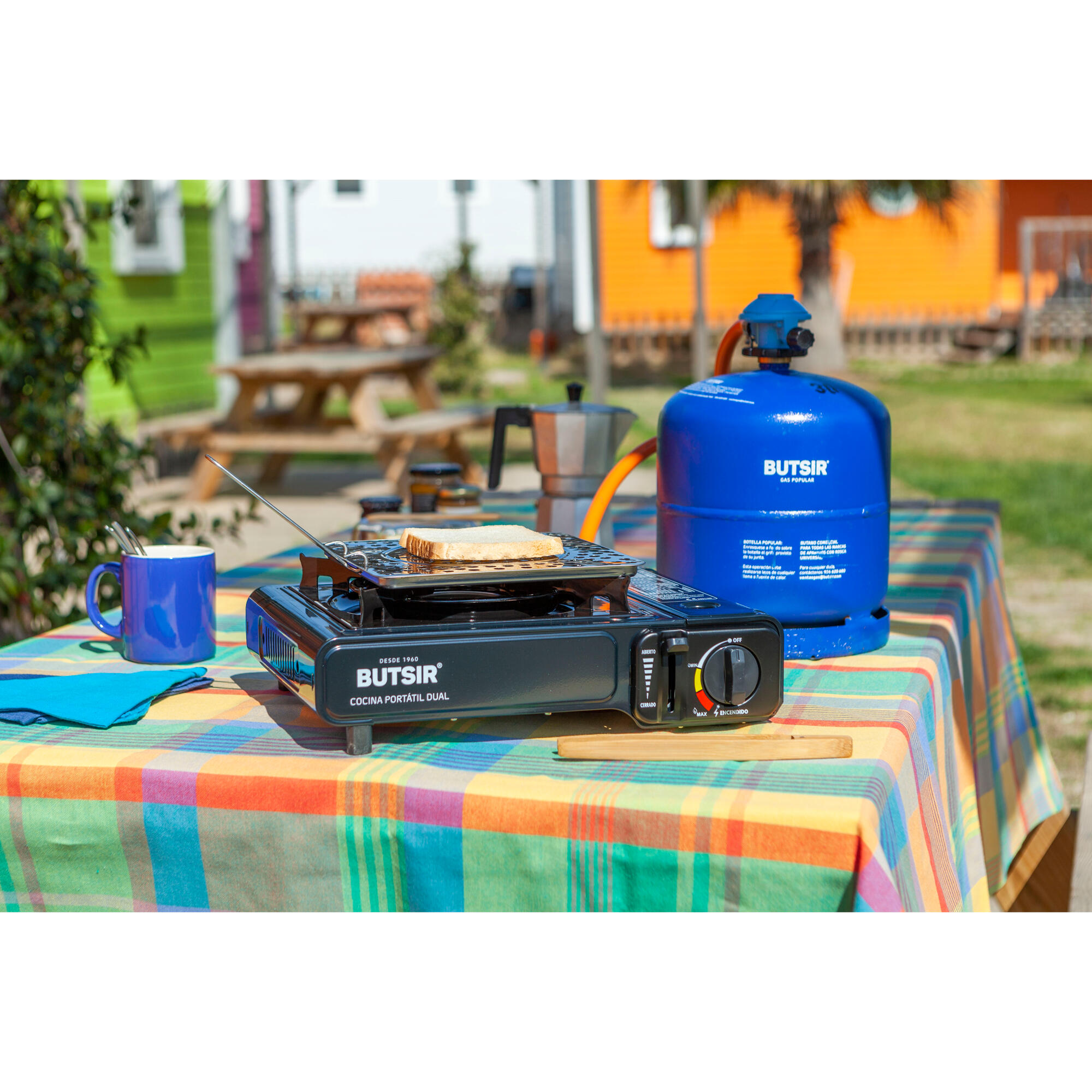 Hornillo de gas 1 fuego potencia regulable Butsir MS1000 Dual 3/4