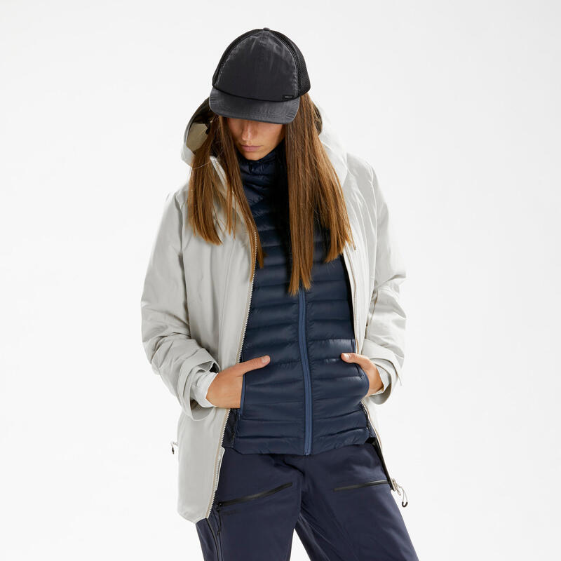 Sous-veste doudoune légère de ski en duvet/plume - 900 bleu marine Femme.
