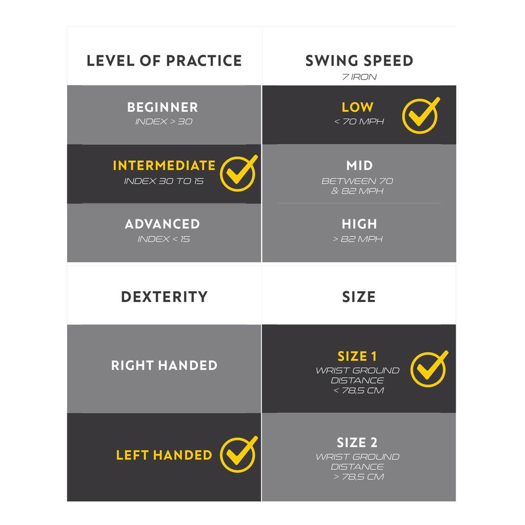 Golf hybrid left-handed size 1 low speed - INESIS 500