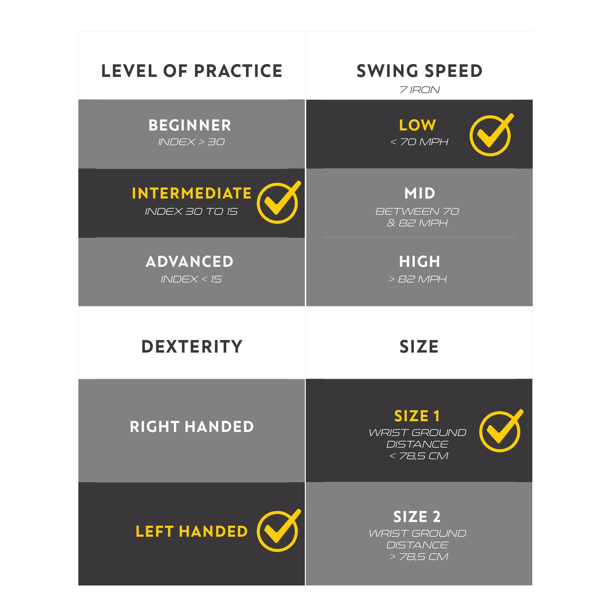 Golf hybrid left-handed size 1 low speed - INESIS 500 4/8