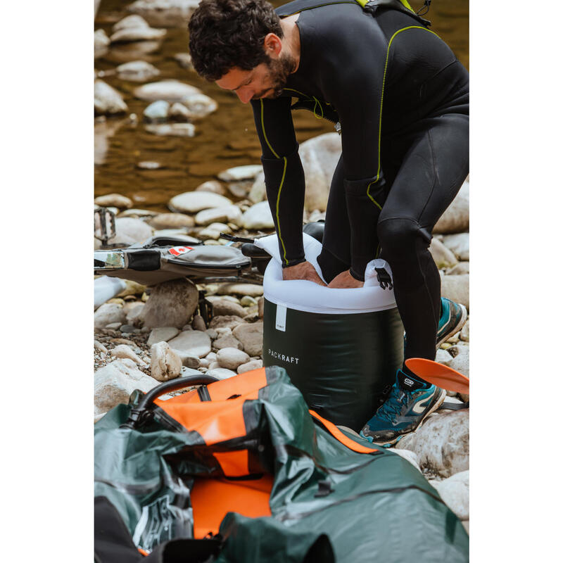 Opblaasbare 1-persoons packraft 500 TPU rivier waterdichte rits