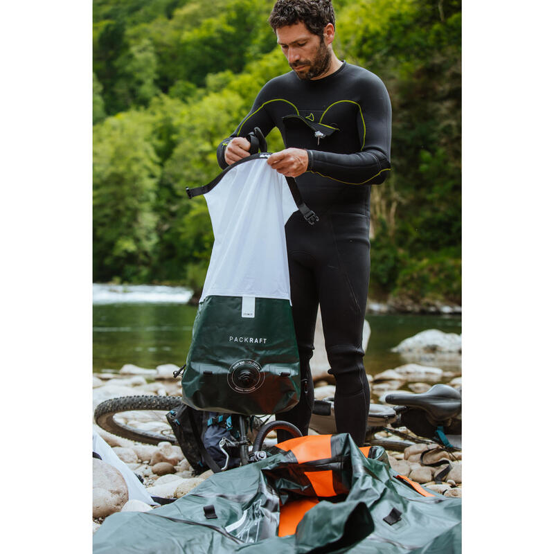 Opblaasbare 1-persoons packraft 500 TPU rivier waterdichte rits