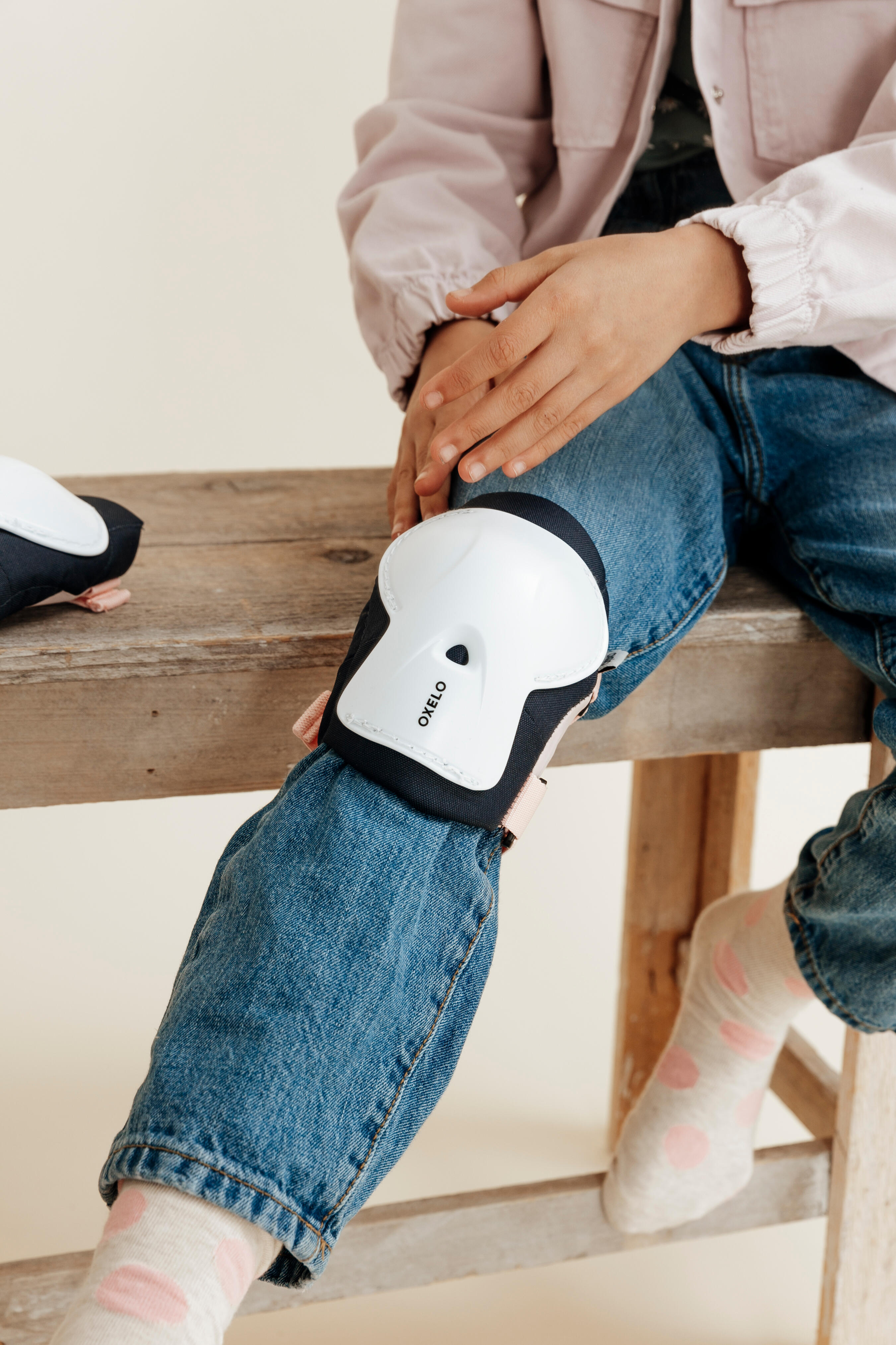 Kids' Inline Skate Protection Set Blue/Pink Asphalt blue, Fluo pale