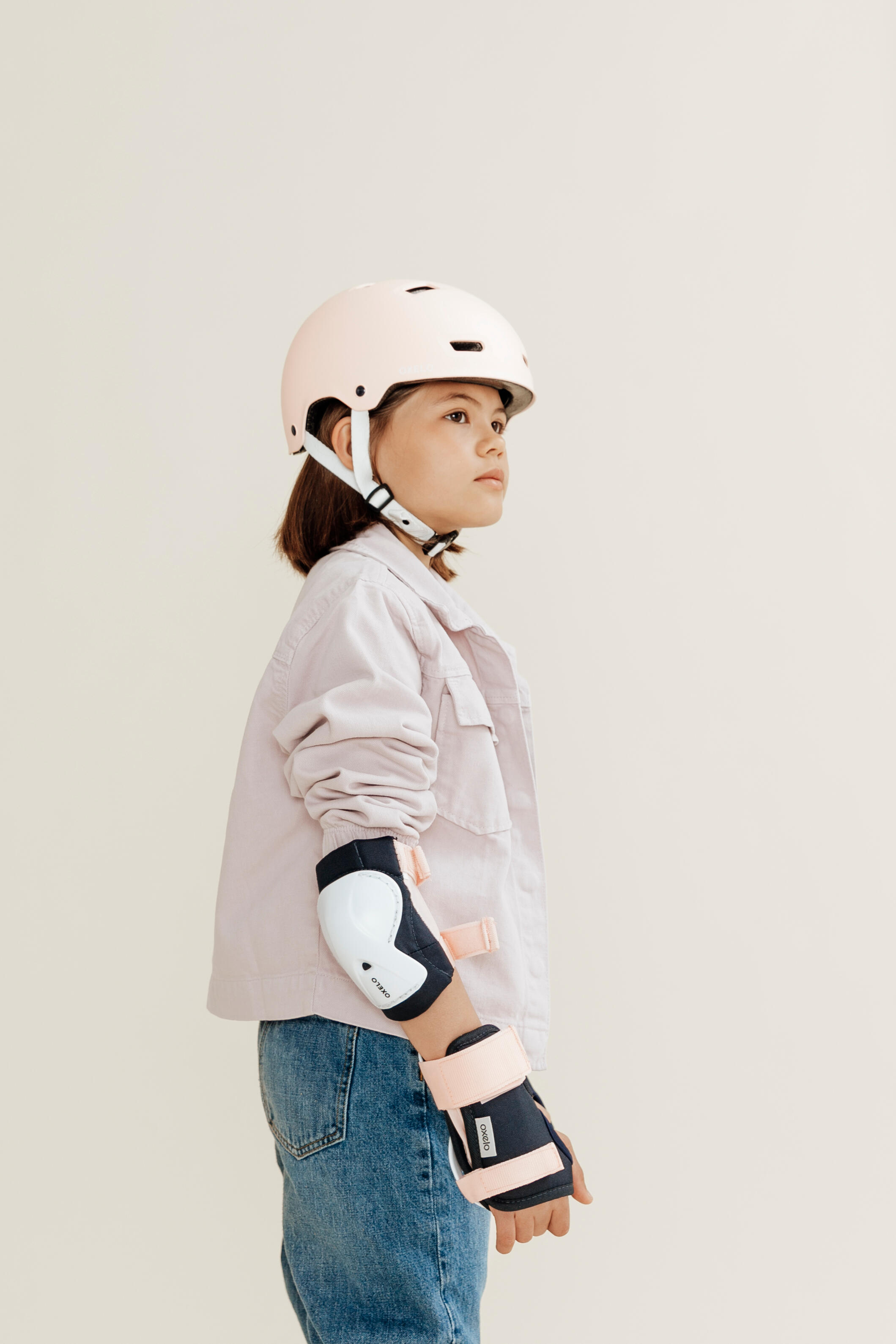 Kids' Inline Skate Protection Set - Blue/Pink - OXELO