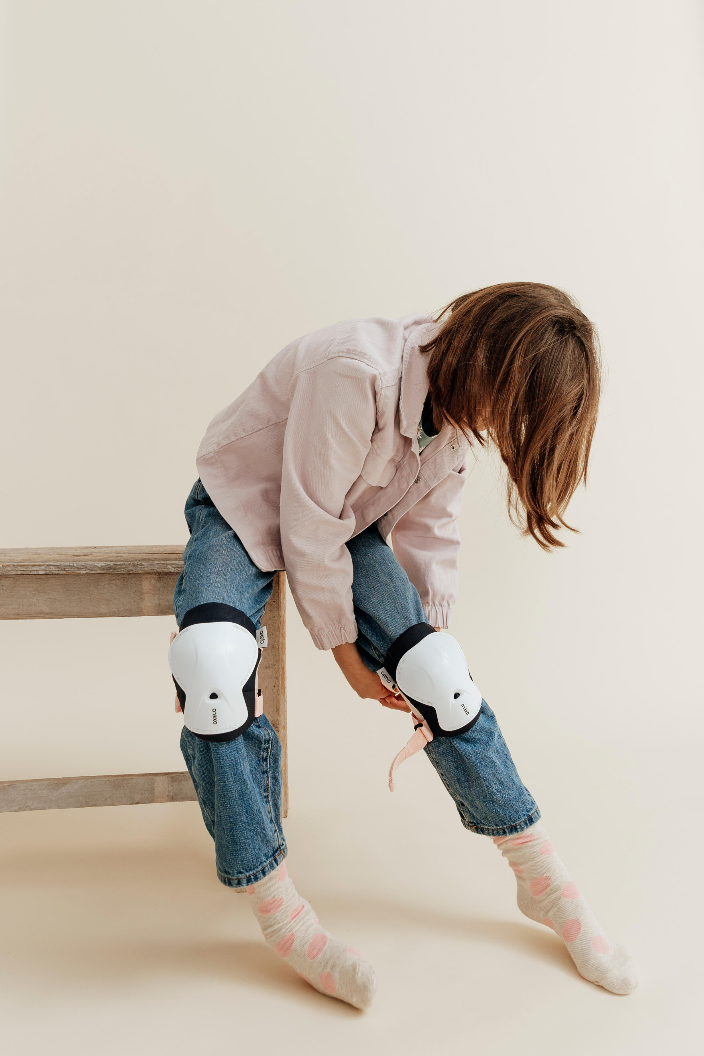 Kids' Inline Skate Protection Set - Blue/Pink - OXELO