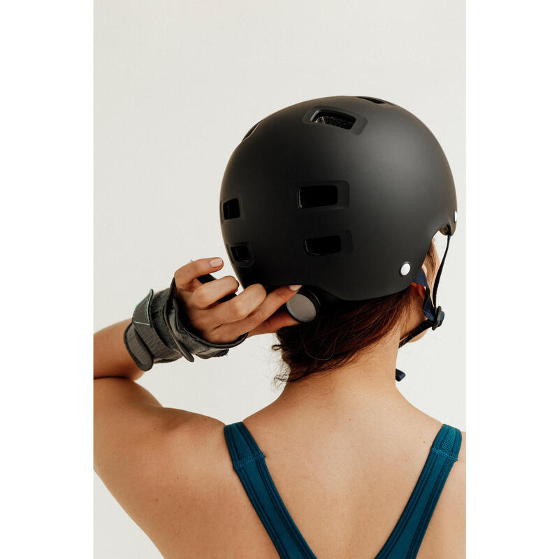 Casque roller skateboard trottinette MF500 noir bleu