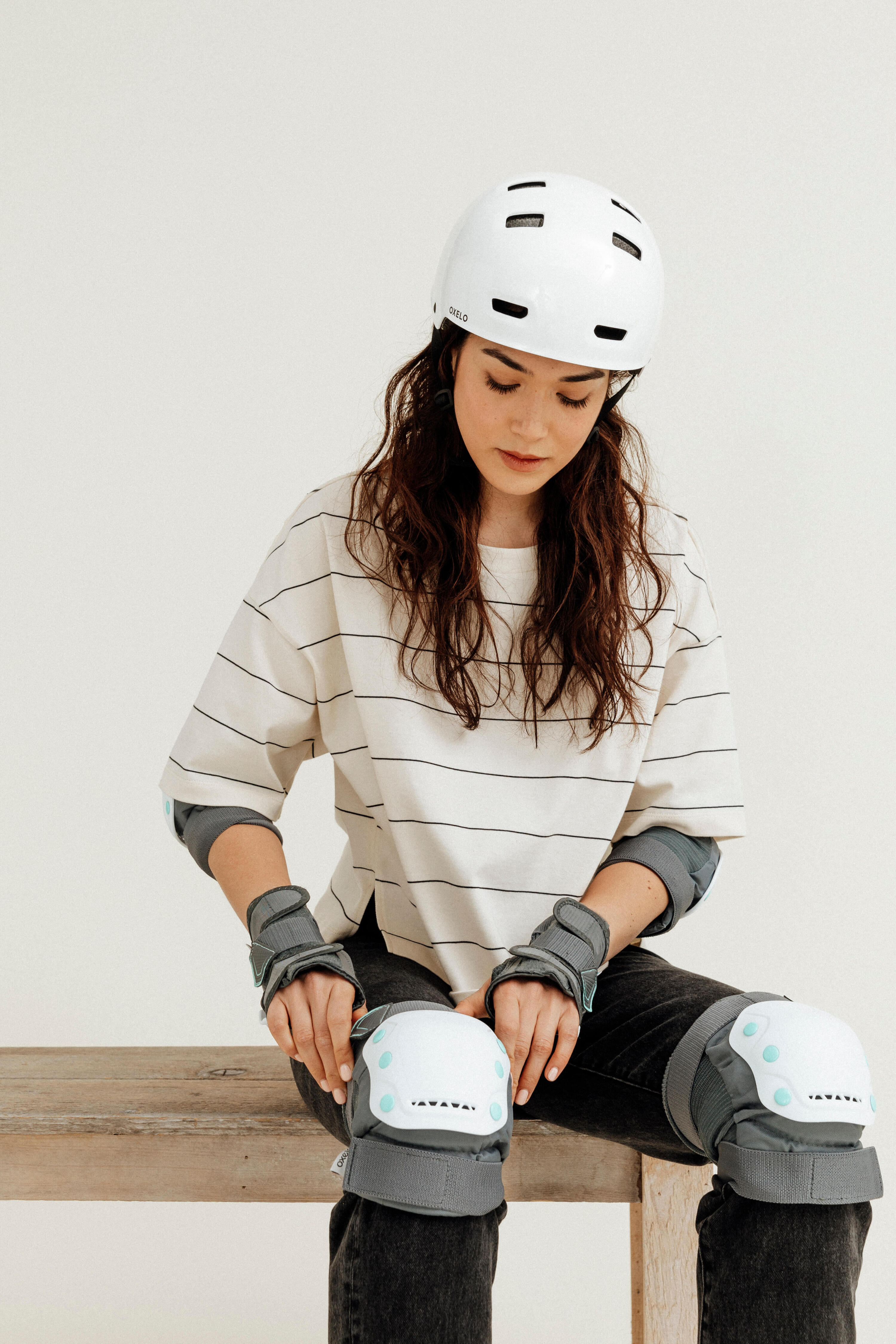 Inline Skating Skateboarding Scootering Helmet MF500 - White 17/19