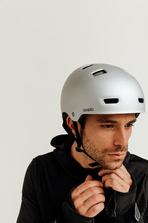 Adjustable Inline Skating, Skateboarding, Scootering Helmet - MF 500 Grey