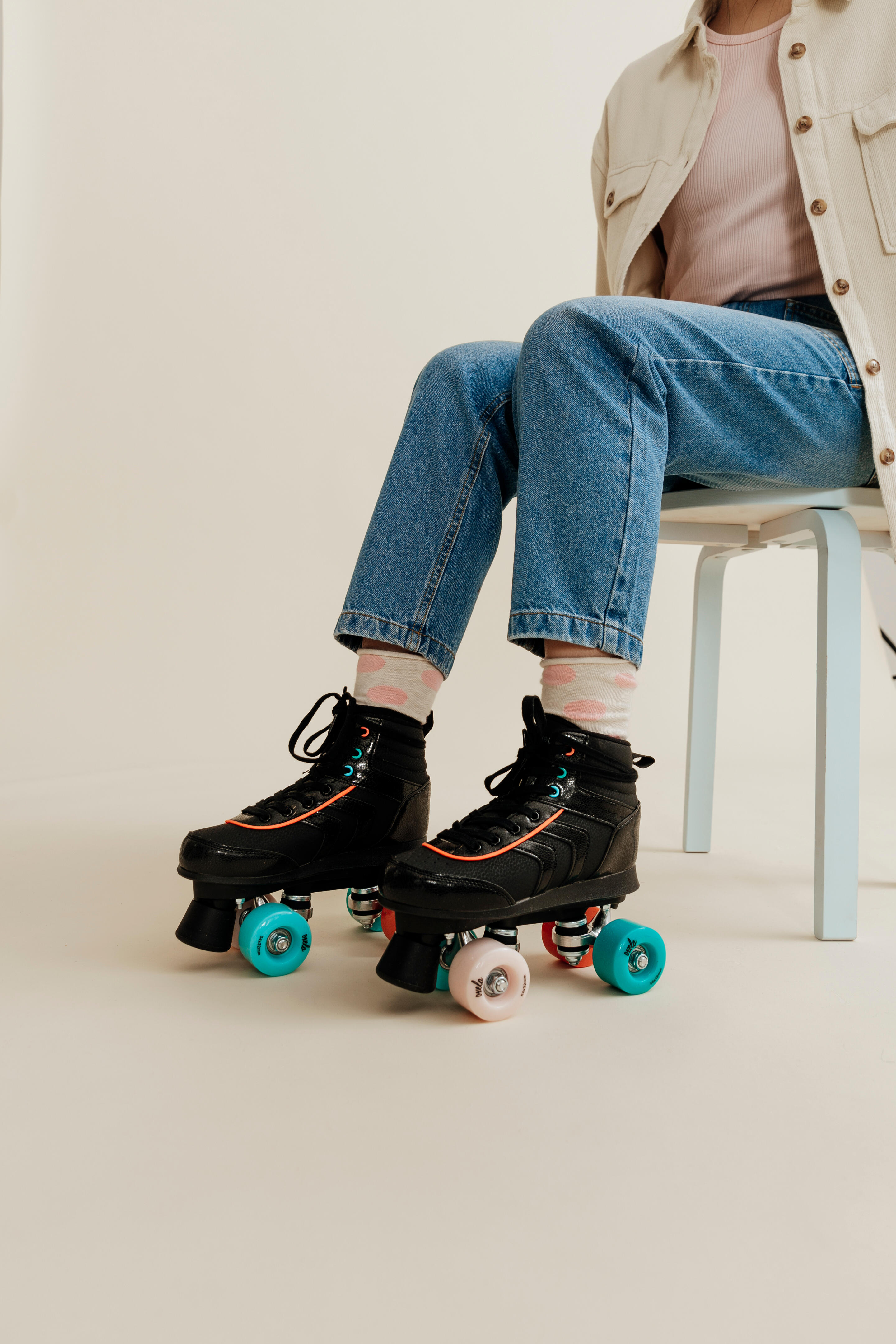 Kids' Roller Skates Quad 100 - Black 9/11