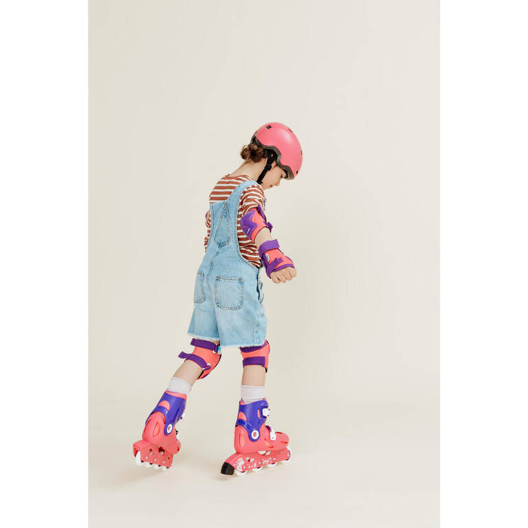 Kids' Inline Skates Skateboard Scooter Helmet B100 - Pink
