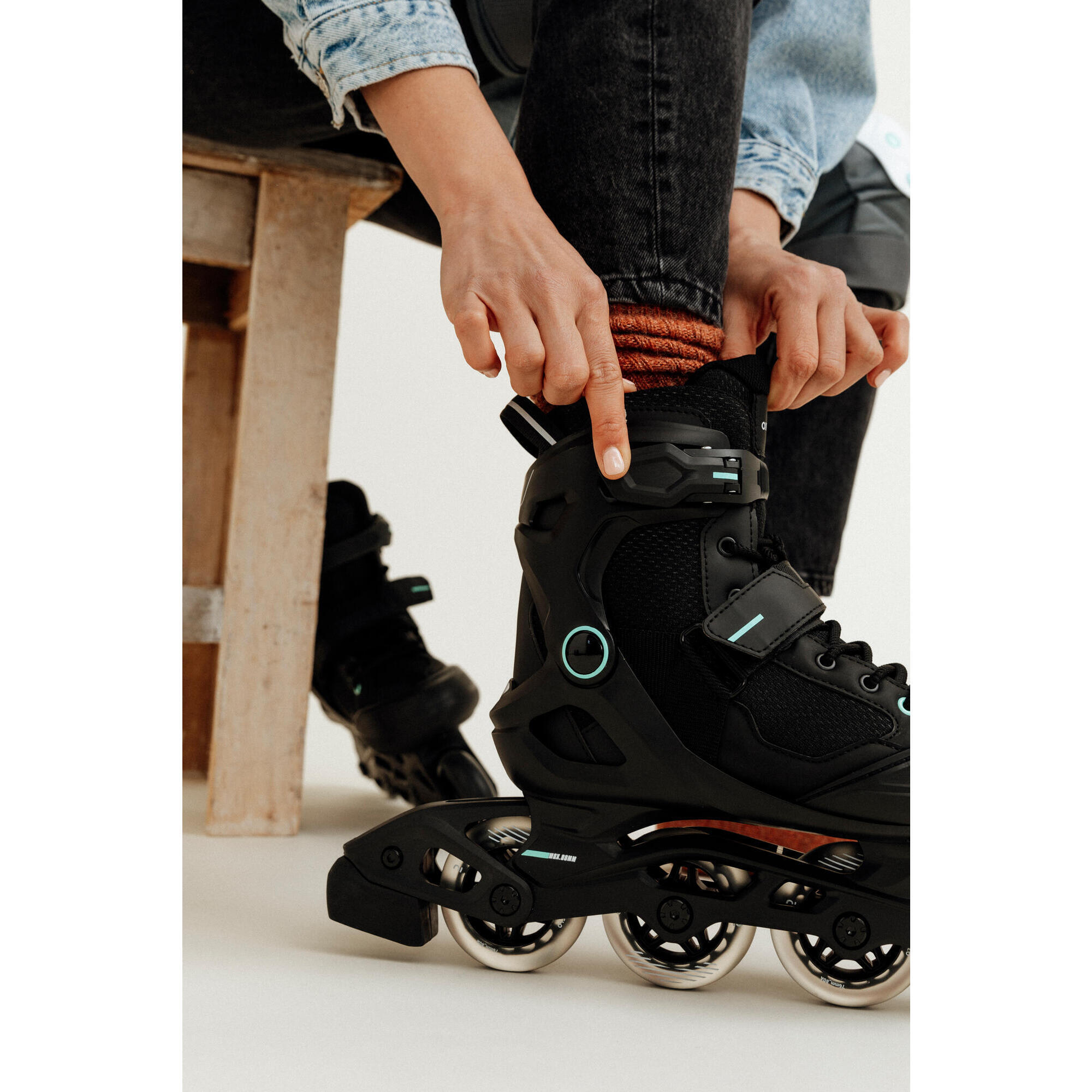 Adult fitness inline skate FIT100 Black Mint