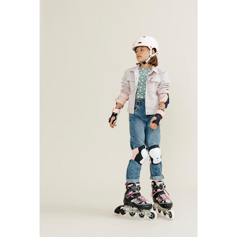 Fit 5 Kids' Inline Fitness Skates - Pale Peach / DARK BLUE